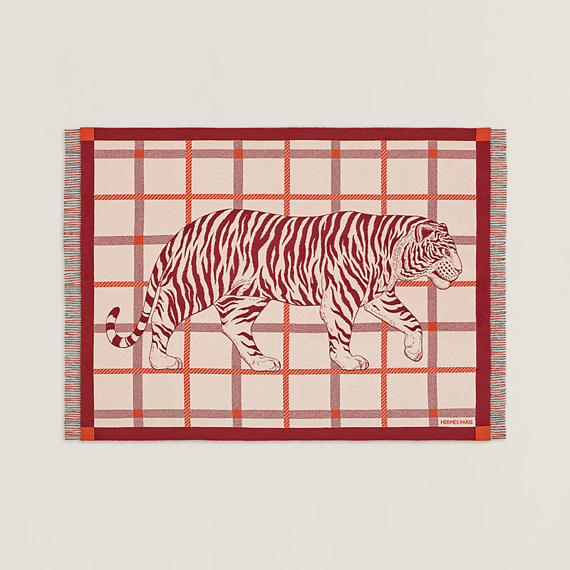 Tigre Altai 2 blanket - Red | Hermès Netherlands